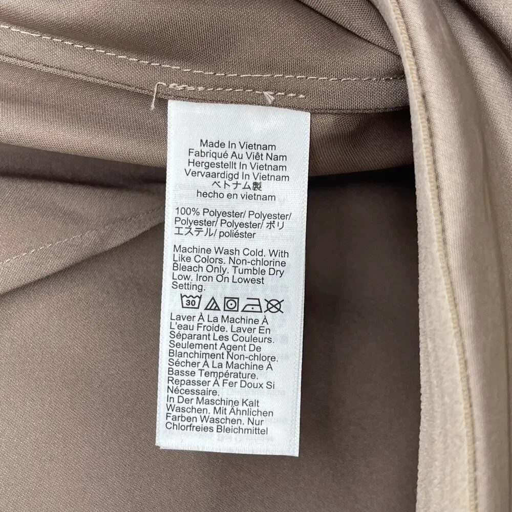 J.CREW Skirt L Gwyneth Slip Satin Bias A-Line Midi High Waist Taupe Beige